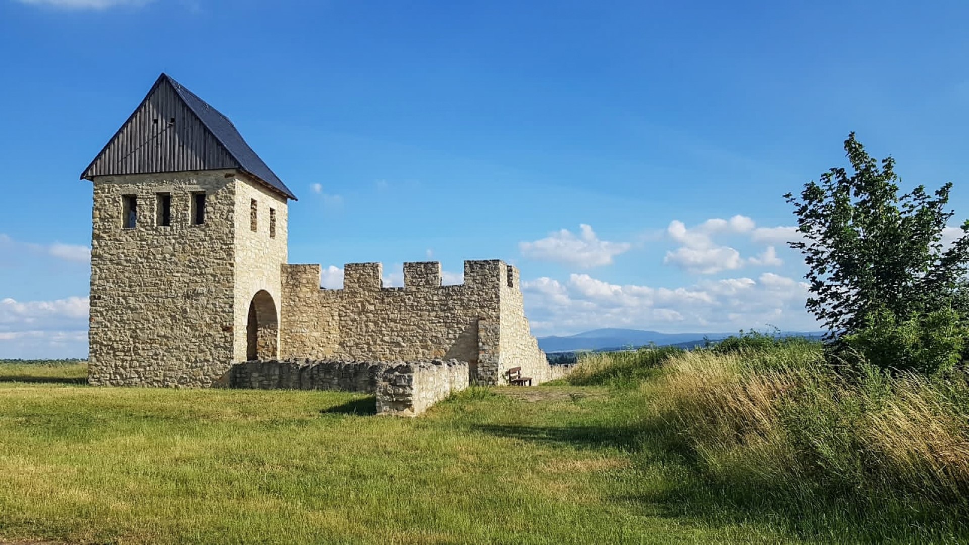 Die Burg mit Blick auf den Brocken Die Burg mit Blick auf den Brocken