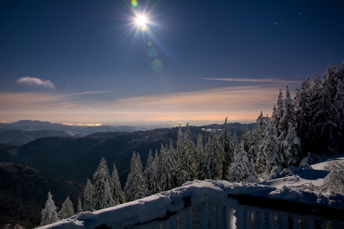 Vollmond auf dem Westweg im Schwarzwald.