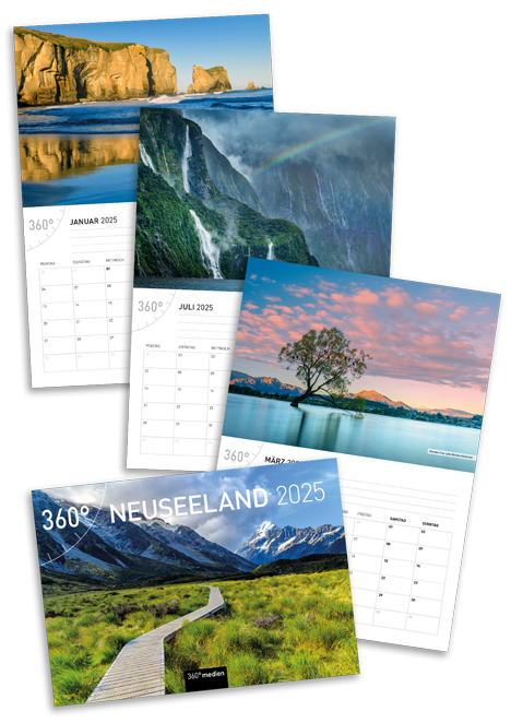 360° Neuseeland Klappkalender 2025